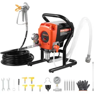 VEVOR Stand Airless Paint Sprayer, 900W, 3300PSI High Pressure Airless Sprayer with Cart, Cleaning Brush, Hose, Extension Rod, Nozzles, Electric Spray Paint Machine for Interior or Exterior of HouseHoliday giftsVEVOR Super Brand Day