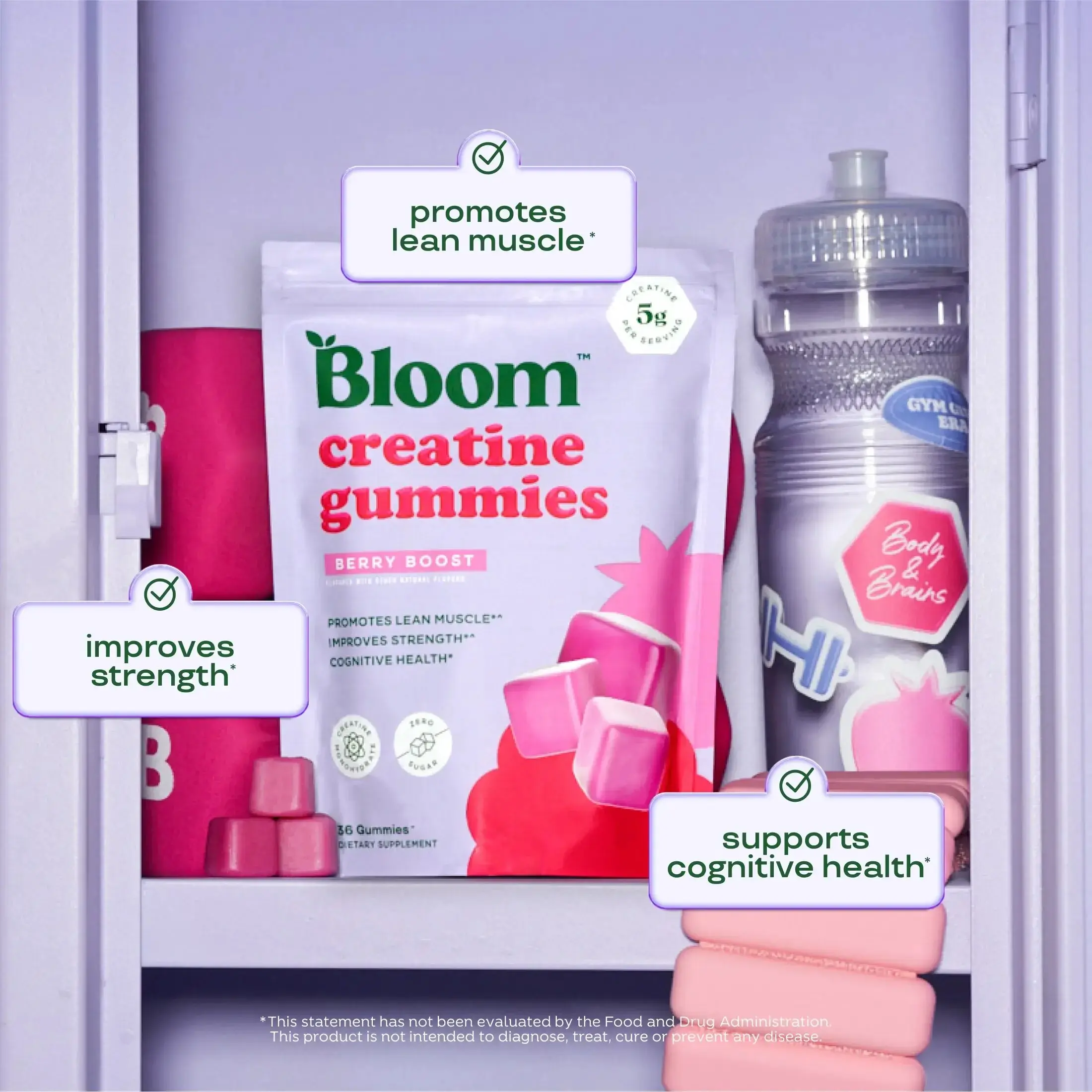 (Flash Sale) Bloom Nutrition Creatine Gummies -  Energy, Cognitive Health & Post-Workout Muscle Recovery Promotes & Muscle Improves - Creatine for Women