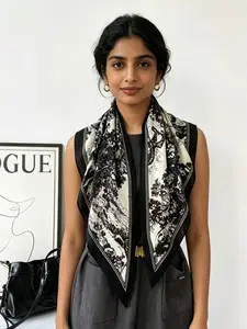 New Silk Scarf Long Strip High-End Triangle Scarf Belt Scarf Korean Style Versatile Fashion Neck Scarf Layered Accessory