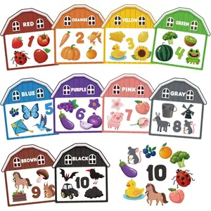 10Pcs Magnetic Color Sorting Toys 60 Toddler Magnets  Refrigerator, Cute Farm Animal Fridge Magnets  Early Education Toddler Color Sorting Learning Activities Easter Basket Stuffers