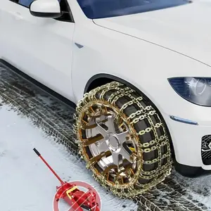 2026 New 4pcs  Model High Manganese Steel Winter Anti-Skid Chains - Universal for 165-285mm Tires, Car Emergency Traction & Rescue Tool for Snowy Conditions
