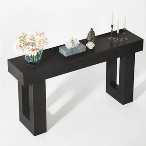 Long Console Table Wooden Rectangular Sofa Table Behind The Couch
