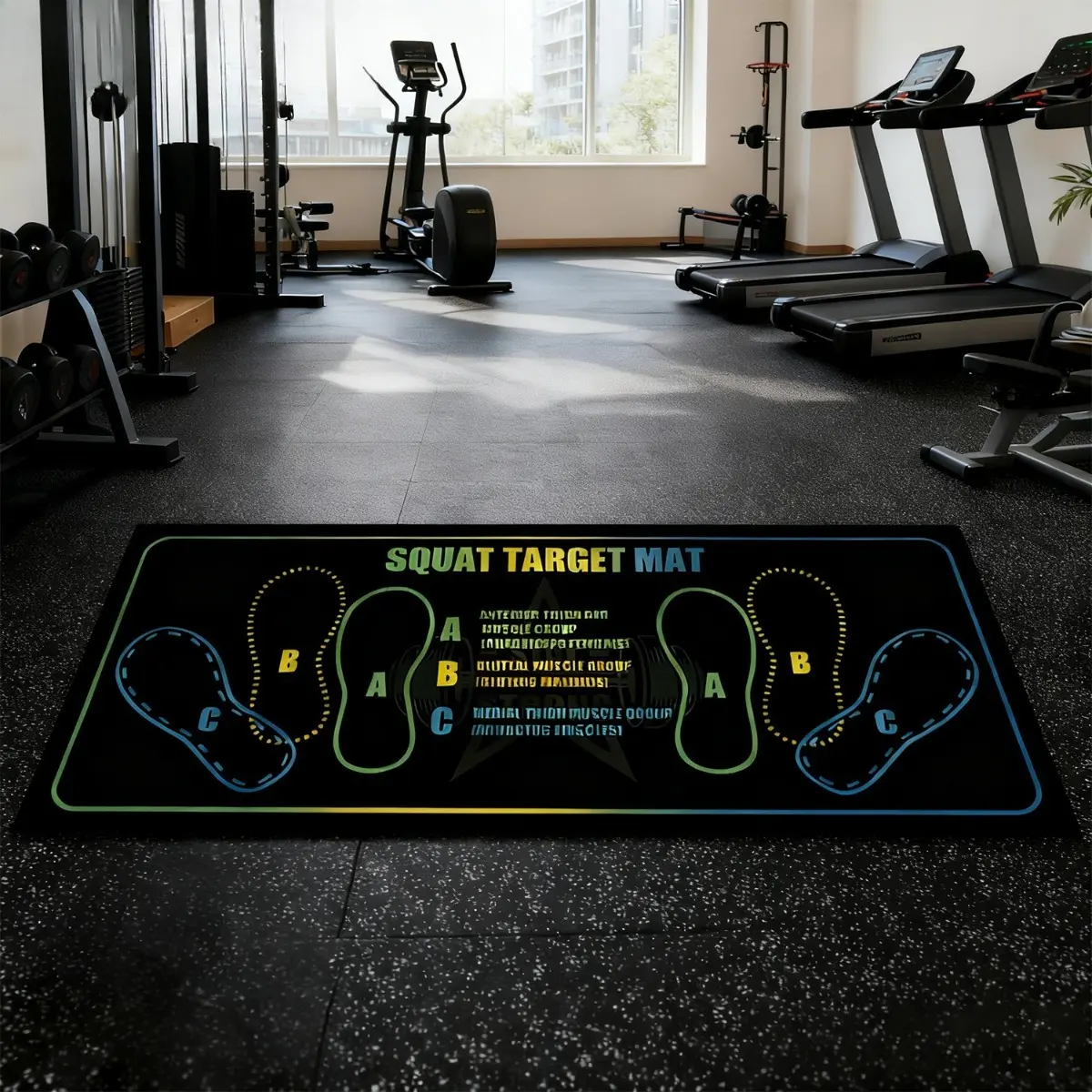 Squat Mat Knee Mat Multifunction Exercise Kneeling Mat Anti Slip Squat Step Position Mat 3 Positions for Workout Fitness Squatting Portable Gym Accessories Gym Floor Mat Waterproof Soft Mat