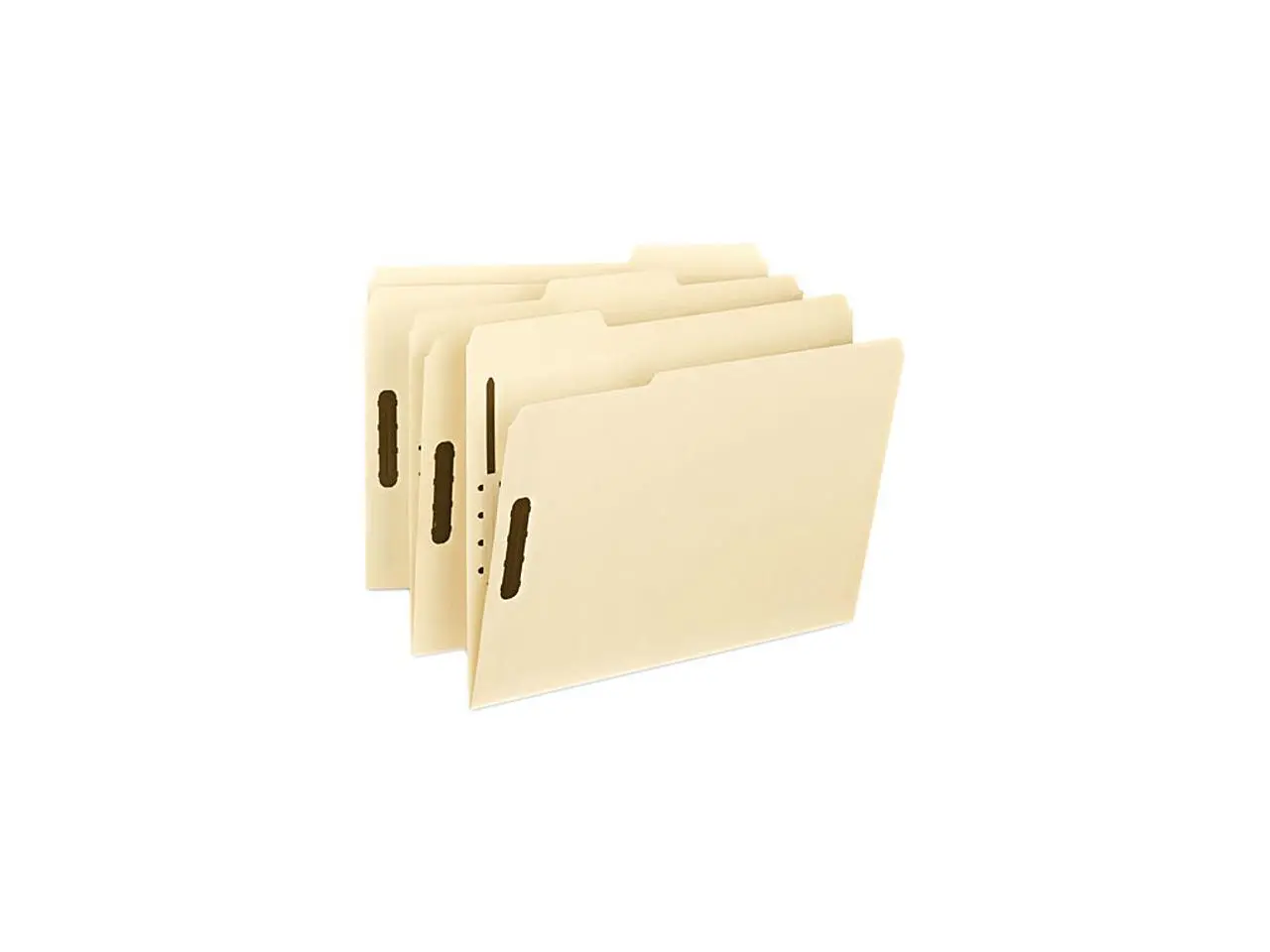 Smead 14537 Folder, Two Fasteners, 1/3 Cut Assorted, Top Tab, Letter, Manila, 50/Box