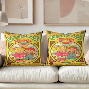 2pcs, Cabbage Patch design, square pillow cover, stylish and not loose, easy to machine wash, worry-free, comfortable rest in the warm drinking area of the Quebec Winter Carnival, coordinated at home to commemorate, suitable for couples who like to walk