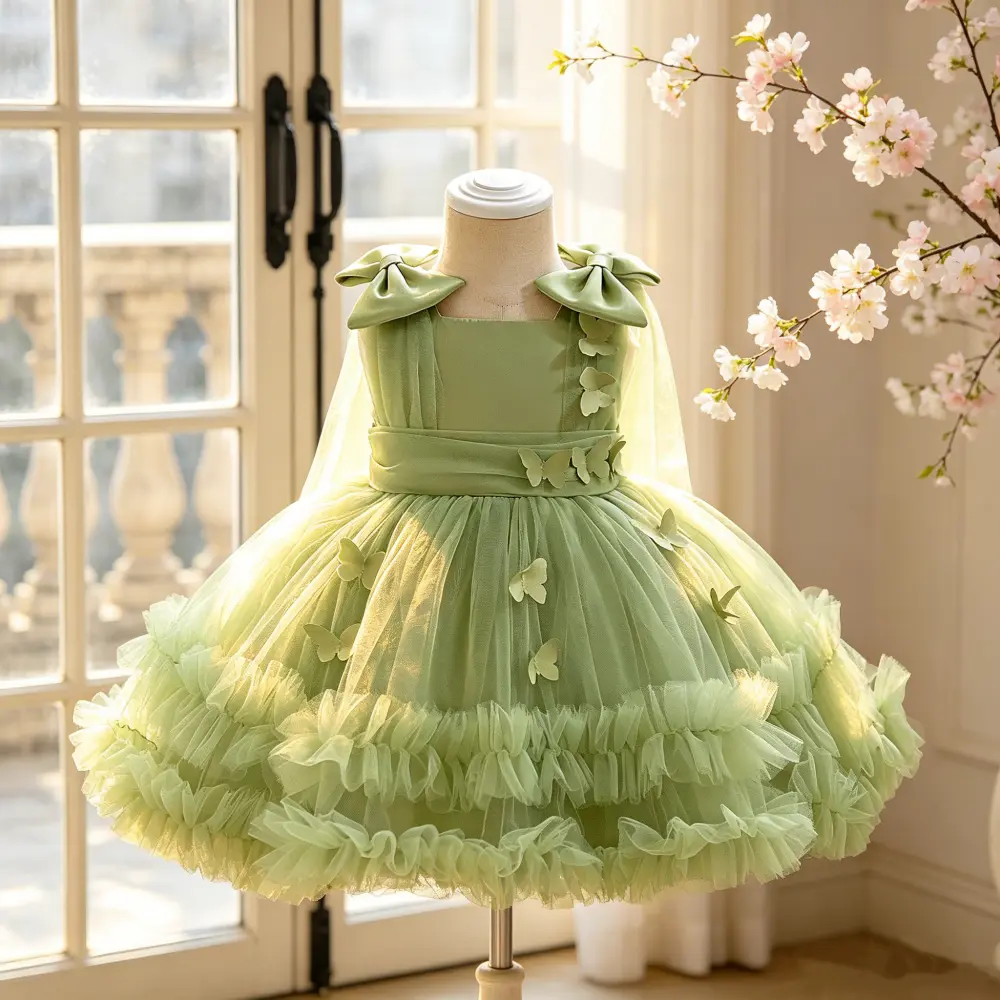 3061 girl dress with butterfly design perfect for anniversary or birthday party