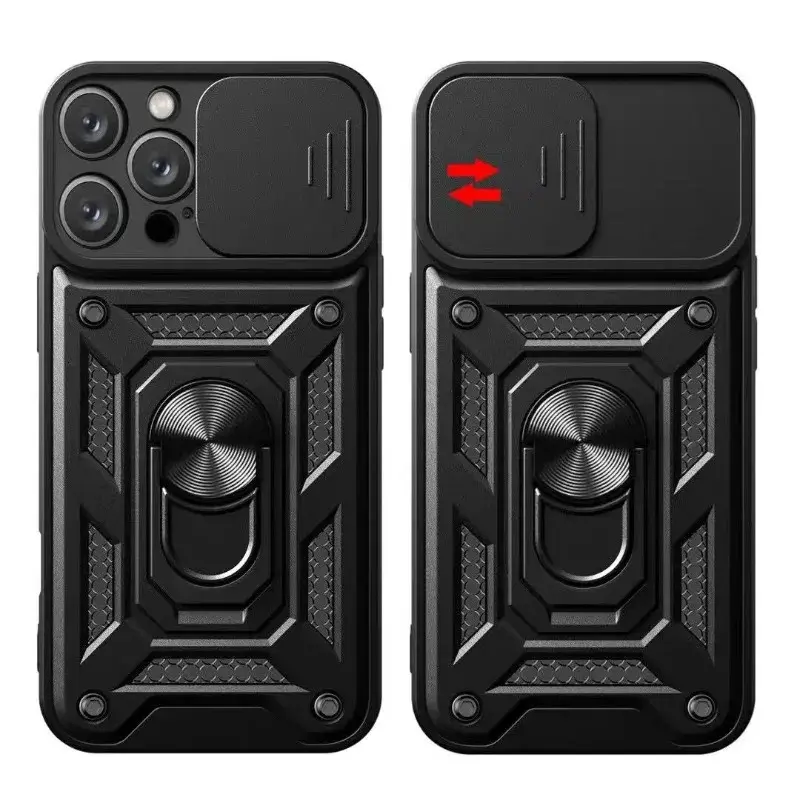 Military Grade Shockproof TPU Plastic Phone Case with Metal Ring Bumpers & Camera Lens Protection for iPhone 11-17, 11 Pro, 12-17 Plus Pro Max Mobile Device Accessory, For Iphone 11Pro