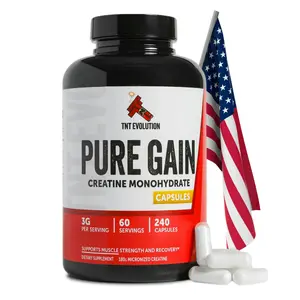 Creatine Monohydrate Capsules – 60 Servings, 3g Per Serving – Pure Creatine Supplement for Muscle Growth, Strength & Endurance – Easy to Swallow creatine Healthcare Fitness