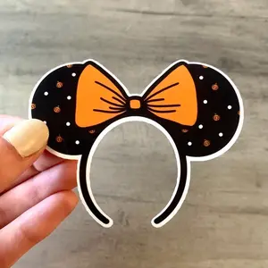 Pumpkin Minnie Ears Sticker