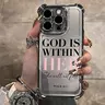 Pink Words Psalm Christian Quote Aesthetic Four-corner Thickened Mobile Phone Case for iPhone 18/17/16/15/14/13/12/11 Pro Max Plus Air border Electroplating with counter-fall Safety Cushion .SQ211