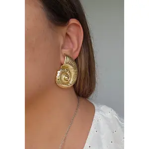 Ammonite Gold Shell earrings by Donatella