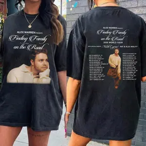 Alex Warren Music Concert Inspired 2026 Graphic Tee, Alex Warren Music Tour Youth Shirt, Alex Warren 2026 2-Sided Unisex T-Shirt, Perfect Gift For Men, Women, And Kids
