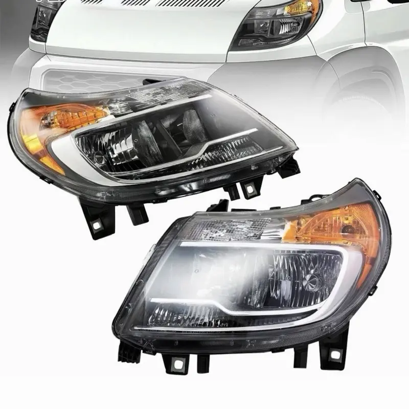 Pair Headlight w/ DRL For 2014-2022 RAM Promaster 1500 2500 3500 14-22 Headlamp