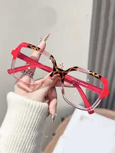 Unisex Acrylic Square Frame Reading Glasses, Anti-Blue Light Design, Daily Wear Eyewear for Men & Women, Ideal for Work & Casual