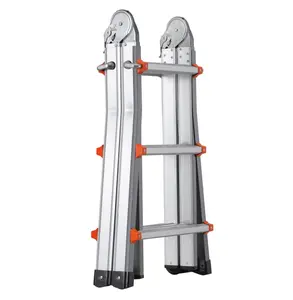 Telescoping Ladder A Frame, 11 FT Extension Ladder - Aluminum, Portable, Multi-Angle, 330lb Capacity - for Home, RV, Indoor & Outdoor Use 10 FT