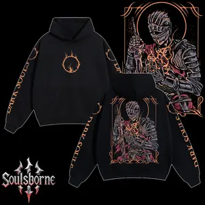 [Soulsborne Style] Vintage Grim Style Soul of Cinder - Dark souls Unisex Hoodie, Soulsborne Gaming Apparel, Game Shirt, Video Game Clothes, Boy Merch, Gift For Him, Gift For Her, Soulslike Streetwear