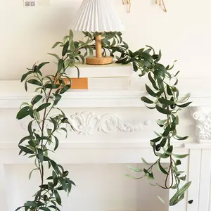 Artificial green plant olive fruit vine Christmas decoration for home, dining table, outdoor wall hanging ornament