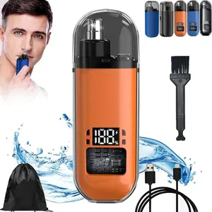 Electric Nose Hair Trimmer 3 in 1 Painless Eyebrow & Facial Hair Trimmer USB Charging Easy Cleansing Water Proof Safe Comfort Clipper with 360-Degree Rotating Blade Head & Digital Display