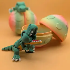 3D Printed Articulated Baby T-Rex in Egg | Openable Dinosaur Egg | Fidget Desk Toy | Dino Gift