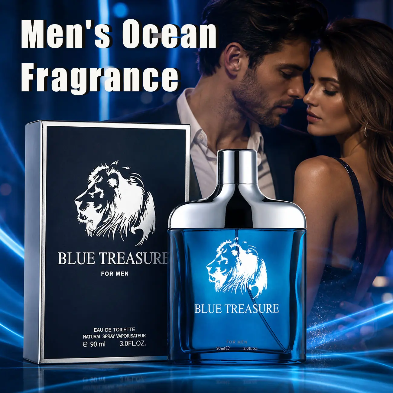 Ocean Pheromones Men's Cologne Spray, Men's Oceanic Oriental Cologne, Citrus Sea Breeze Cologne for Men Edp Scents Elegant Fragrance Elegant Fragrance Natural Blue Eau De Parfum bold arabian perfume luxurious gift
