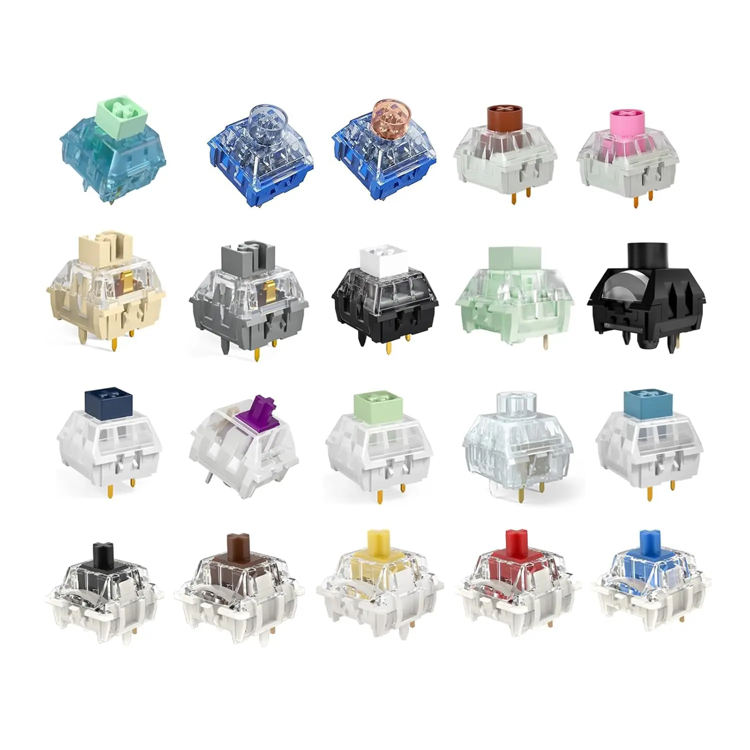 SQ-KBB002 Silent Kailh-Gateron Series Mechanical Keyboard Switches Sample Pack (20pcs)