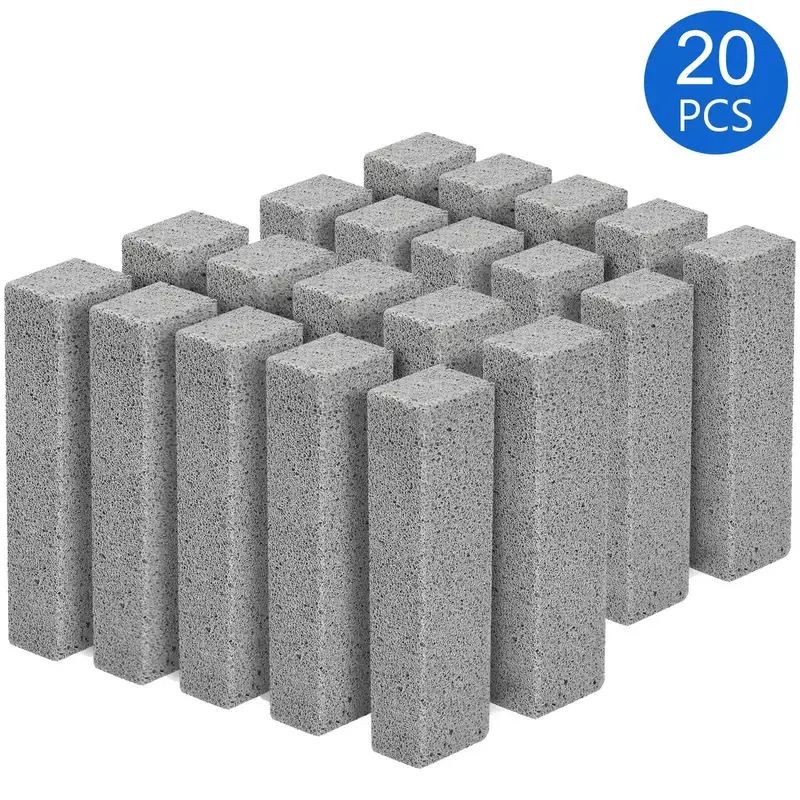 20-Pack Pumice Cleaning Sticks, Eco-Friendly & Reusable Toilet Bowl Cleaner, Removes Hard Water Stains, Calcium Buildup & Rust for Tile, Tub & Bathroom,Grill, pot