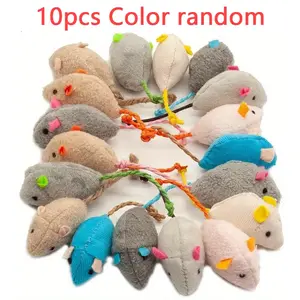 Colorful Plush Mouse Cat Toy Set, Interactive Catnip Mouse for Kittens and Indoor Cats, Fun Playtime Accessory