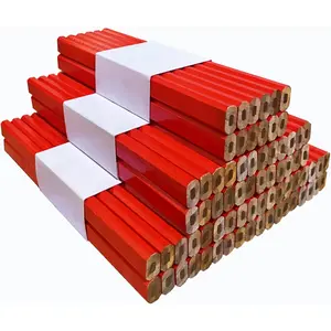 72 count Carpenter Pencils Bulk, Flat Black Lead Octagonal Construction Pencils, Woodworking Marking Pencils