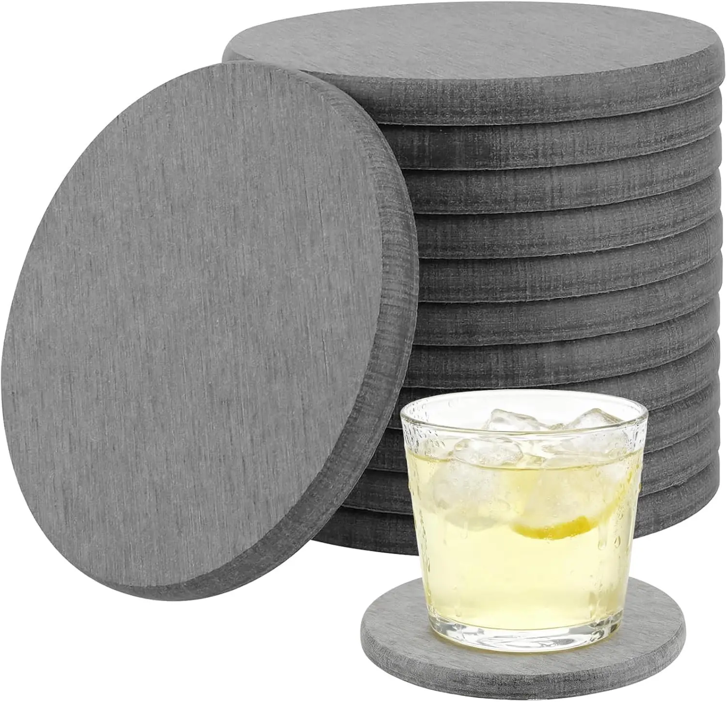 4 Inch Diatomaceous Earth Coaster Set of 12, Instant Dry Diatomite Drink Coasters, Round Absorbent Coaster, for Kitchen Drinks Plants Fast Water Absorption, W10 x D10 x H0.8 cm, Cloud Gray