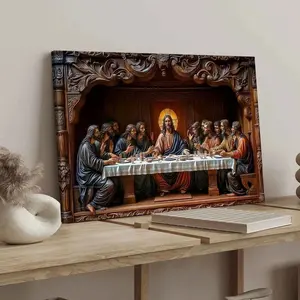 Last Supper Poster Print, Modern Art Wall Decor, Ideal Gift for Home Office Decoration, Wooden Wall Art