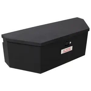 DONEXT Heavy-Duty Steel Body Trailer Tongue Truck Box, 46x18x14.5 In (6.7 CUFT), Black, Double Wall, Weatherproof, Gas Shocks, Lock with Keys for Secure Storage