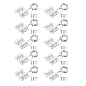 MC-38 Surface Mount Wired NC Door Sensor Alarm Magnetic Reed Switch White 10 Pair