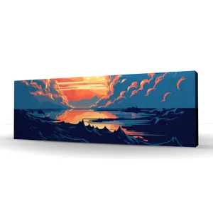 Conscious Sales C1RC164817S412 16 x 48 in. Orange & Blue - Yellow Canvas for Stylish Home Decor