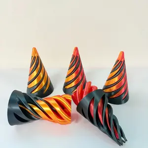 Spiral Cone Impossible Pyramid Passthrough Sculpture Pass Through Pyramid 3D Structure Two-Color Swirl Ornament Anxiety Relaxing