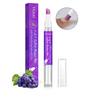 Tivlon 4 in-1 Cuticle Pusher Pen,Nail essence pen, grape flavor, equipped with an easy-to-use applicator, making nails look more beautiful