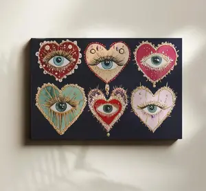 [Sale off up to 65%][Free Ship][No Frame] Heart Shaped Eye Pattern Poster, 1 Count Modern Wall Art, Wall Art Decor for Home Living Room Bedroom Office, Wall Art Decoration