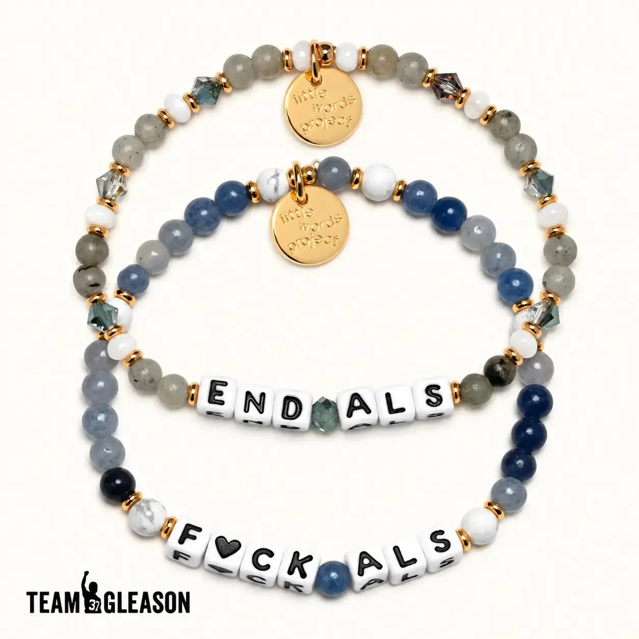 Little Words Project Hand-Crafted Beaded Bracelet - Brooke Eby ALS Awareness Giveback, Inspirational Unisex Jewelry, Adjustable Beaded Design, Trackable, Multi-Size, Easy Style, Choking Hazard Small Parts