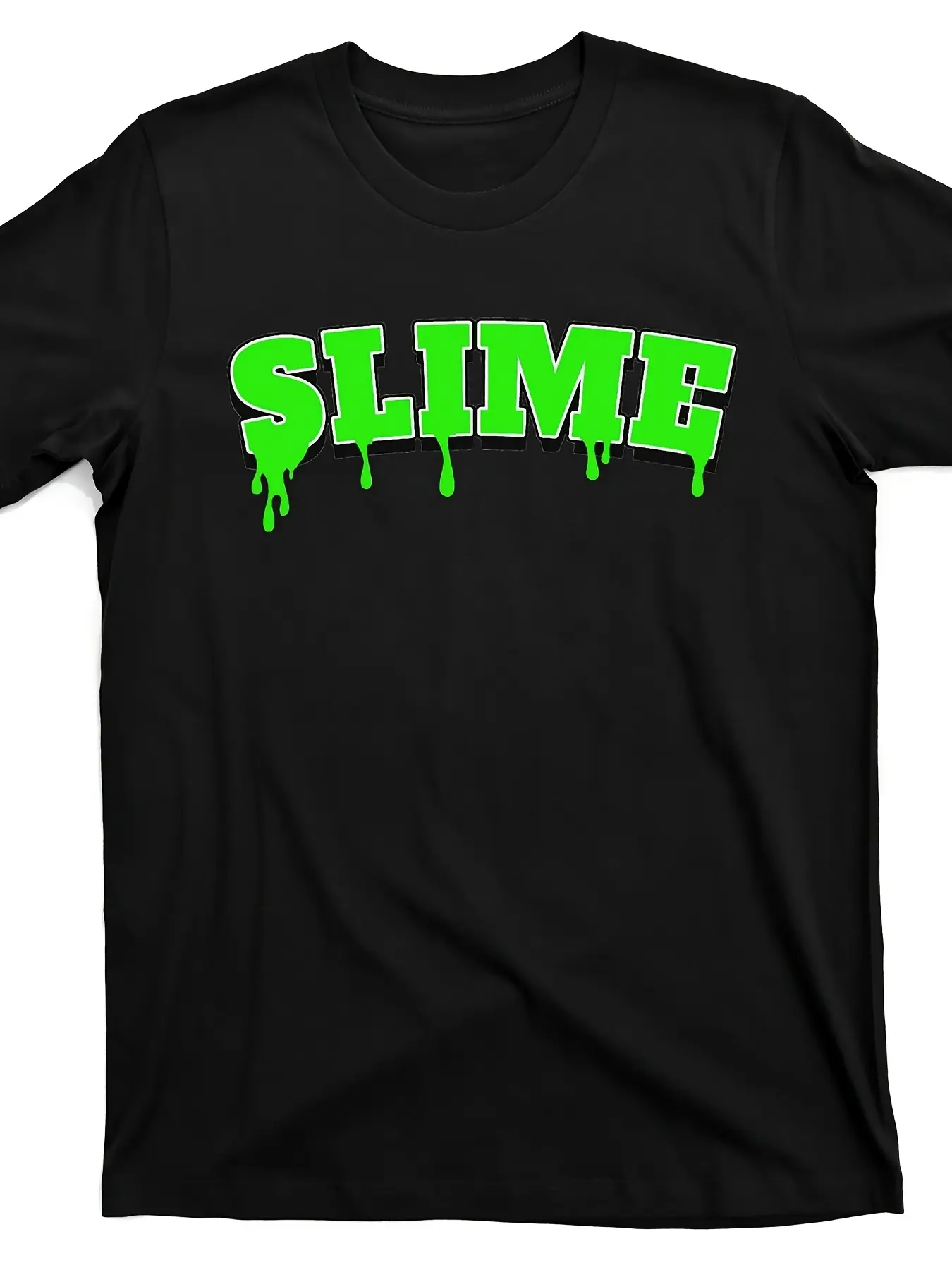Men's Funny Slime Drip T-Shirt with Neon Green Sli unisex soft cotton short sleeve t shirt, vintage graphic casual tee for men women teens, perfect birthday holiday gift for camping travel gym daily street  wear
