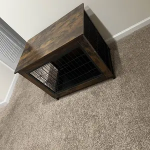 Walsunny Wooden Dog Crate Cat Crate Furniture, Visible Double Doors Cage, Pet Bed for Dog and Cat Use, High-Density Fiberboard with Prevention