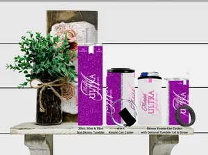 "Purple Sparkle Michelob" Skinny or 4 in 1 Koozie or 20oz, 30oz or 35oz Duo Skinny Tumbler