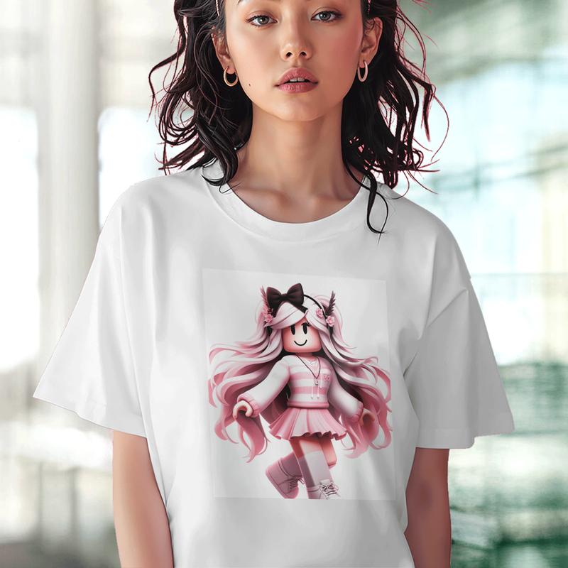 T-Shirt Unisex Sanrio Roblox Outfits A Oink Roblox Girl Sleeve Big Unisex Women Short Novelty Shirts Event Gift For Men