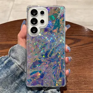 Colorful gradient shattered glass magnetic phone case, supports wireless magnetic charging, compatible with iPhone 17/16 Pro Max/15 14 Plus/13 12 11 and Samsung 23/24/25 protective cases.  A perfect gift for New Year, holidays, or birthdays.