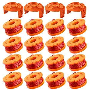 20 Rolls Worx Mower Line Replacement, 0.065 Inch Grass Cutting Line, Includes 16 Rolls + 4 Line Caps, Compatible with Worx Mowers
