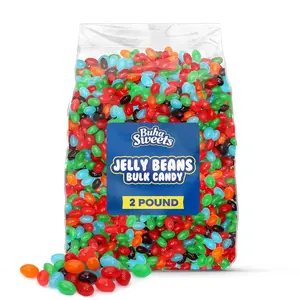 Classic Fruit Flavored Jelly Beans Bulk Candy - 2 Pound Bag, Assorted Fruity Jellybean Mix for Candy Buffets, Party Treats, Office Snacks