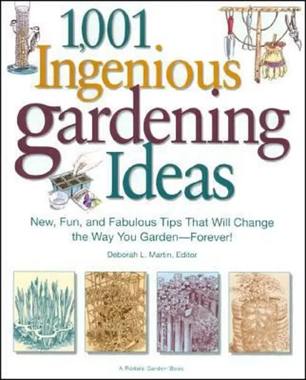 USED Hard Cover Book - 1,001 Ingenious Gardening Ideas (Rodale Garden Book) by Deborah L. Martin, English, with Gardening Tips, Like New Condition, Plentiful Illustrations & Subject-Area Organization
