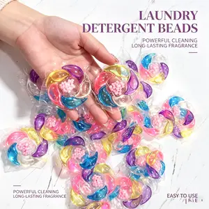 50-Pack Six-In-One Laundry Detergent Pods, 6D Long-Lasting Scent, Concentrated Stain Removal, Home Care, Softening, Multi-Functional Household Pack