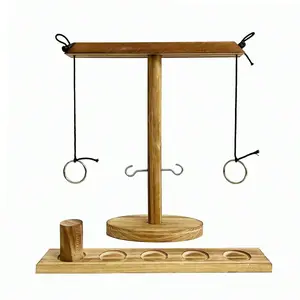 Wooden Ring Toss Toy Set, Fun Outdoor Game for Kids & Adults, Durable Wood Construction, Perfect for Parties & Gatherings