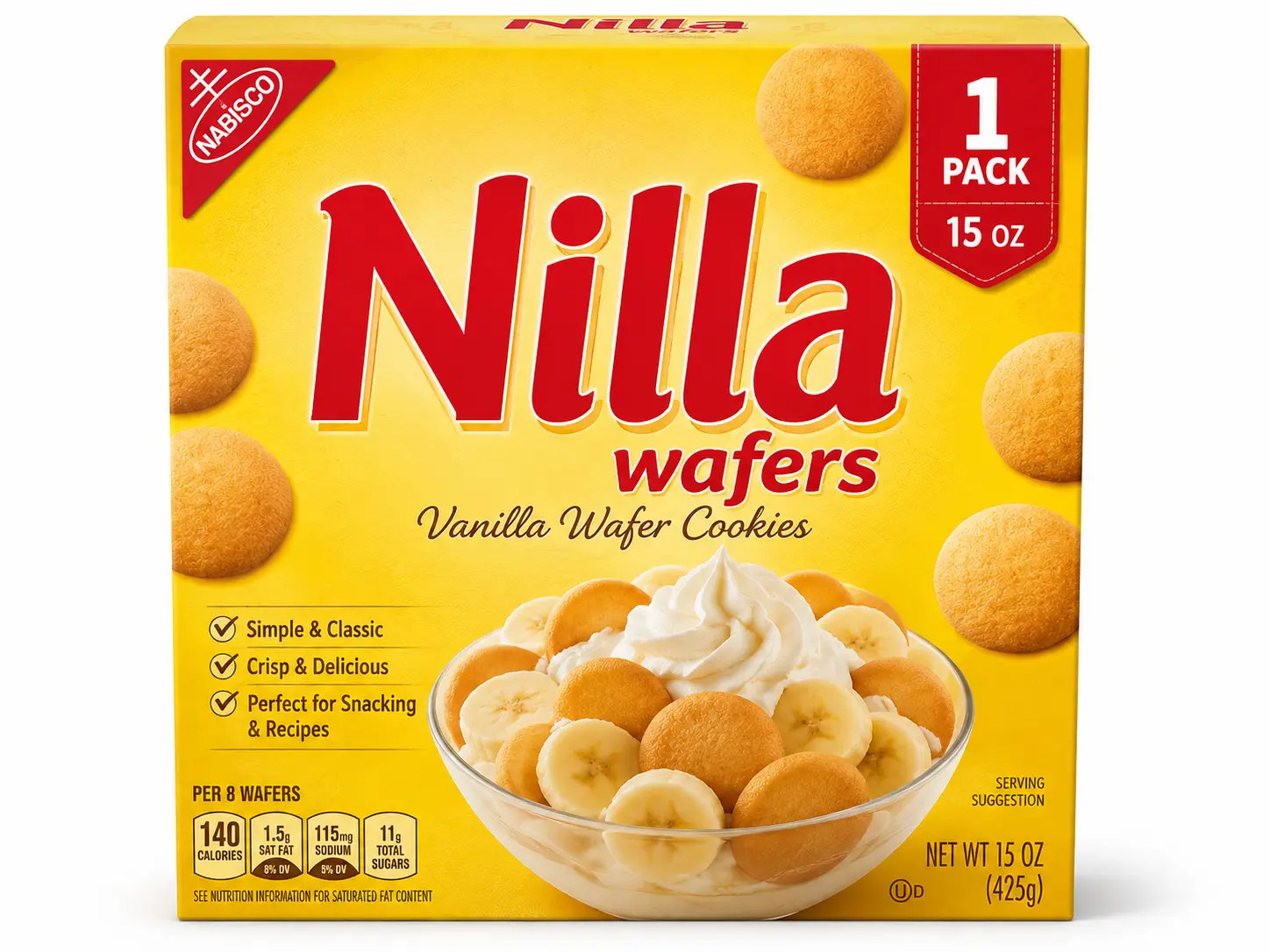 NILLA Wafers Vanilla Wafer Cookies, 15 oz., 1 Pack