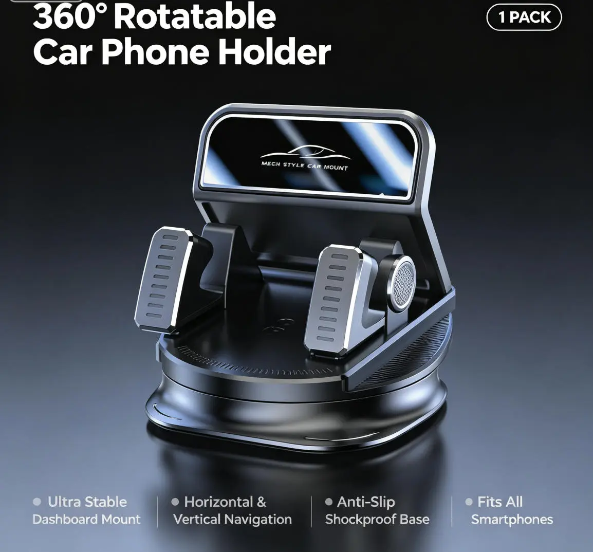 Car phone holder 360 degree rotation, suitablefor car navigation in-car dashboard, horizontaland vertical screen adjustment angle, suctioncup fixed non-slip mobile phone holder suitablefor iPhone and Android,back to school,back to school haul