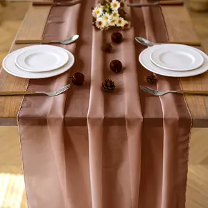 Solid Color Table Runner, 1 Count Modern Simple Tablecloth, Table Decoration Supplies for Home Kitchen Dining Room Wedding Birthday Festival Party